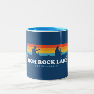 Caneca De Café Em Dois Tons Canoagem do Alto Rock Lake North Carolina