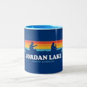 Caneca De Café Em Dois Tons Canoé do Lago Jordan da Carolina do Norte