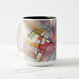 Caneca De Café Em Dois Tons CANTATA em TOM PASTEL Arte Abstrata