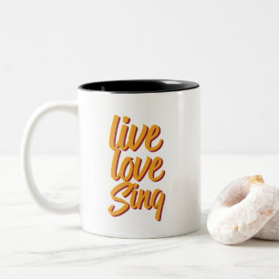 Caneca De Café Em Dois Tons Cantora Do Amor Ao Vivo, Cantora Karaoke Lover