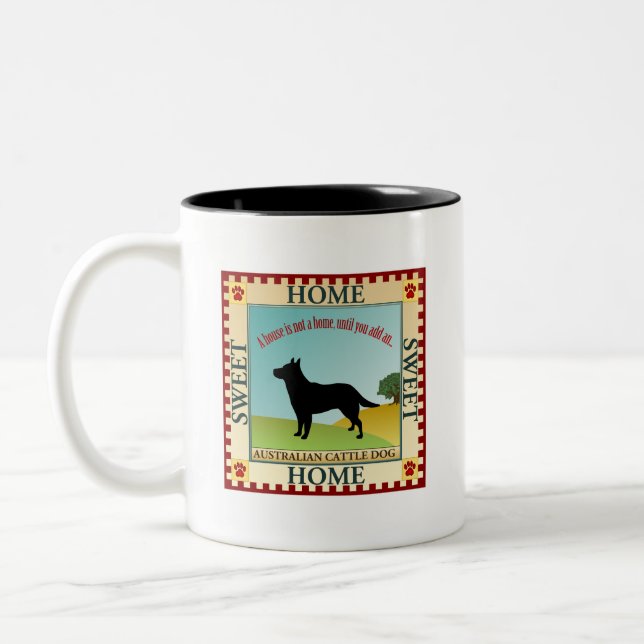Caneca De Café Em Dois Tons Cão australiano do gado (Esquerda)