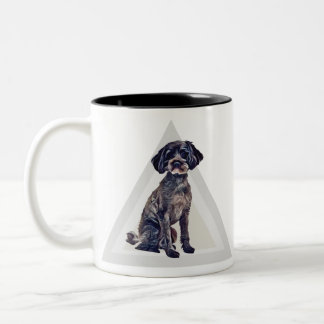 Caneca De Café Em Dois Tons Cão bonito de Schnoodle