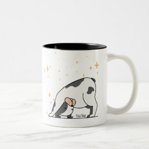 Caneca De Café Em Dois Tons Cão - Cão De Ioga Fresco Para Cão, Lover De Ioga