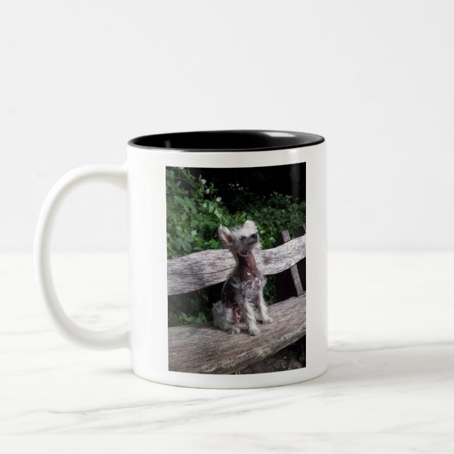 Caneca De Café Em Dois Tons Cão com crista chinês (Esquerda)