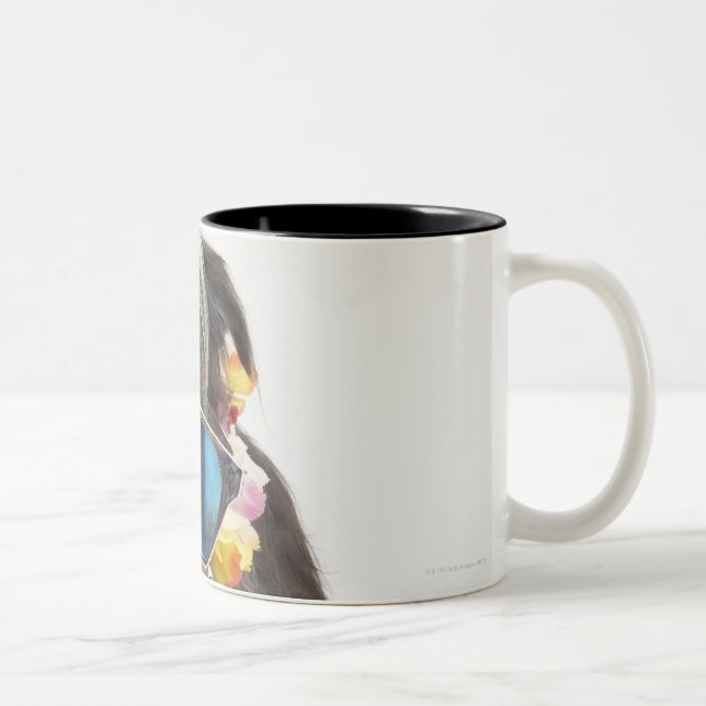 Caneca De Café Em Dois Tons Cão com óculos de sol e parfait (Direita)