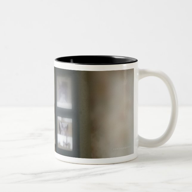 Caneca De Café Em Dois Tons Cão da janela (Direita)