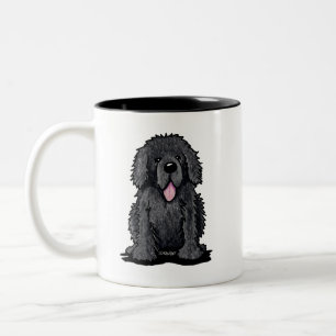 Caneca De Café Em Dois Tons Cão da Terra Nova do KiniArt