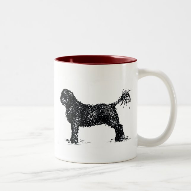 Caneca De Café Em Dois Tons Cão de água português (Direita)