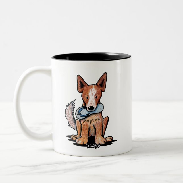 Caneca De Café Em Dois Tons Cão de Bovinos Australiano (Esquerda)