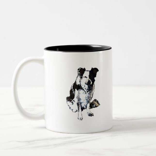 Caneca De Café Em Dois Tons Cão-de-coleira-branca (Esquerda)
