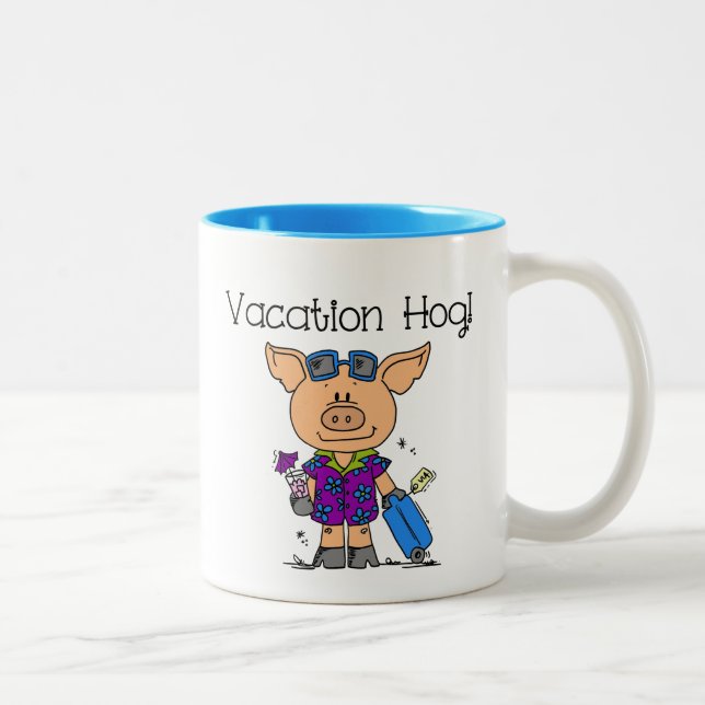 Caneca De Café Em Dois Tons Cão de Férias (Direita)