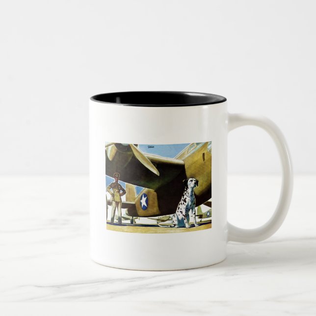 Caneca De Café Em Dois Tons Cão de guerra (Direita)