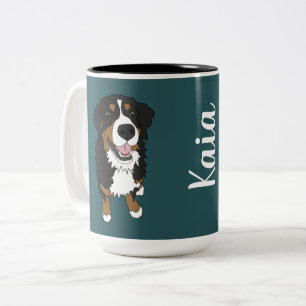 Caneca De Café Em Dois Tons Cão de Montanha Bernês Personalizado