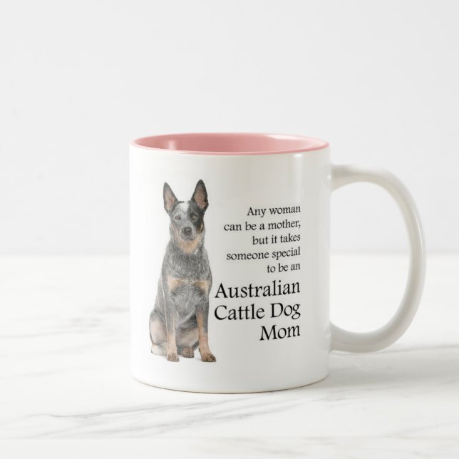 Caneca De Café Em Dois Tons Cão-de-vaca australiano Mama Mug (Direita)