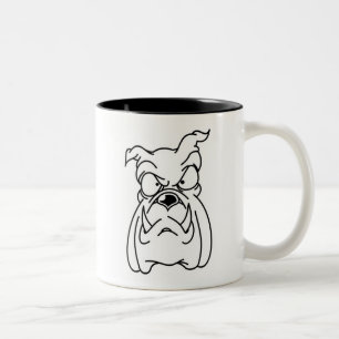 Caneca De Café Em Dois Tons cão-Grande Cabeça de Bulldog com dois tons de cane