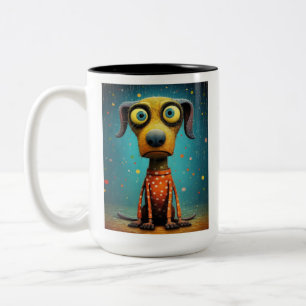 Caneca De Café Em Dois Tons Cão Monstro Engraçado: Mutt Medusa
