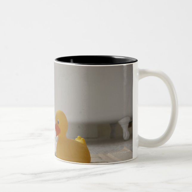 Caneca De Café Em Dois Tons Cão na esteira com pato plástico (Direita)