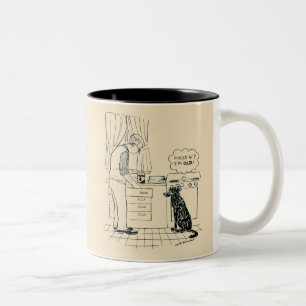 Caneca De Café Em Dois Tons Cão que obtem mais velho
