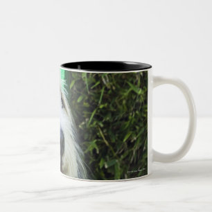 Caneca De Café Em Dois Tons Cão que veste o chapéu do partido
