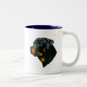 Caneca De Café Em Dois Tons cão-rottweiler
