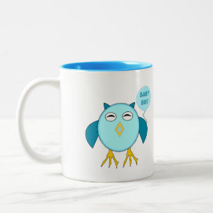 Caneca De Café Em Dois Tons Cãozinho Azul, Coruja