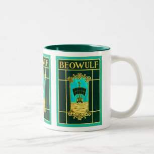 Caneca De Café Em Dois Tons Capa do livro do vintage do ~ de Beowulf