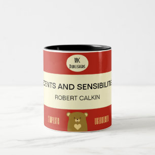 Caneca De Café Em Dois Tons Capa do livro personalizada do urso da vaia -