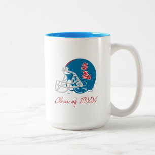 Caneca De Café Em Dois Tons Capacete Ole Miss Futebol Azul claro