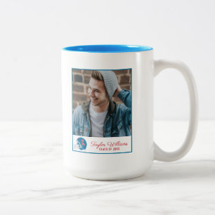 Caneca De Café Em Dois Tons Capacete Ole Miss Futebol Azul claro