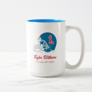 Caneca De Café Em Dois Tons Capacete Ole Miss Futebol Azul claro