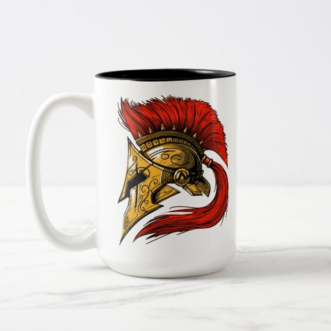 Caneca De Café Em Dois Tons Capacete Spartan (Esquerda)