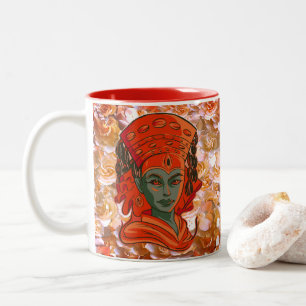 Caneca De Café Em Dois Tons Capacitar a Deusa Arte Espiritual Força Feminina