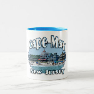 Caneca De Café Em Dois Tons Cape May pela engrenagem do jérsei da praia do