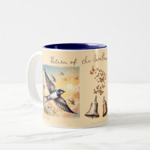 Caneca De Café Em Dois Tons Capistrano Barn Swallow no Ouro Sunset 11 oz
