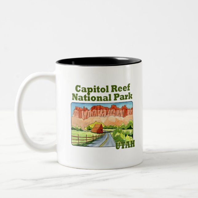 Caneca De Café Em Dois Tons capitol reef national park, utah (Esquerda)