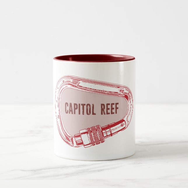 Caneca De Café Em Dois Tons Capitol Reef Subindo Carabiner (Centro)
