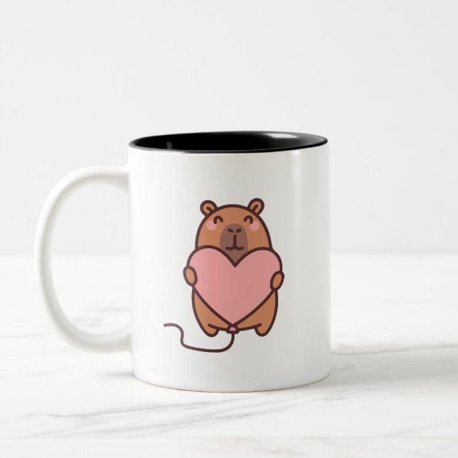 Caneca De Café Em Dois Tons Capivara (Esquerda)
