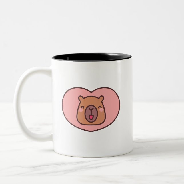 Caneca De Café Em Dois Tons Capivara (Esquerda)