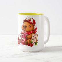 Capivara de Leite de Morango | Capivara Kawaii Fof