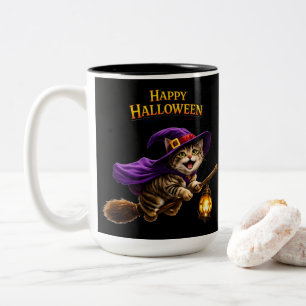 Caneca De Café Em Dois Tons Caprichoso feliz Halloween dois