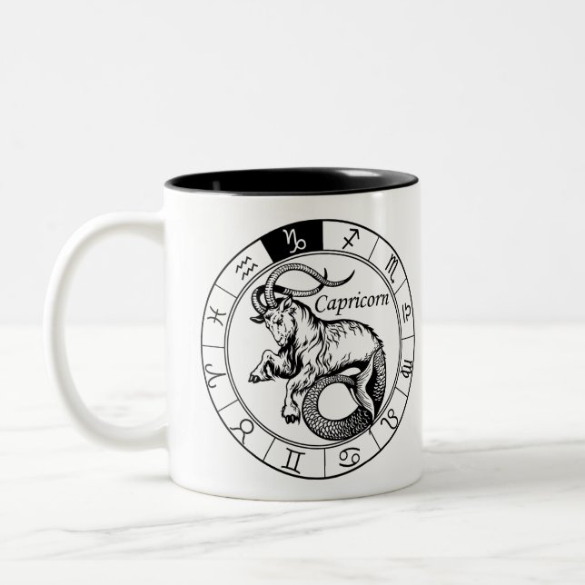 Caneca De Café Em Dois Tons capricorn (Esquerda)