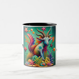 Caneca De Café Em Dois Tons Capricórnio - Arte Zodiaca