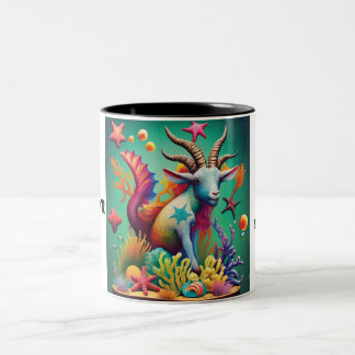 Caneca De Café Em Dois Tons Capricórnio - Arte Zodiaca