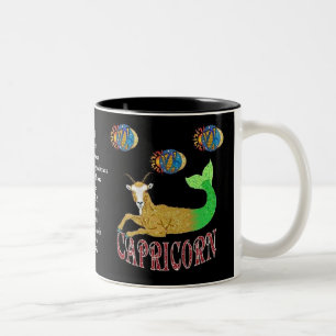 Caneca De Café Em Dois Tons Capricórnio Sinal de Nascimento Zodiac Mug