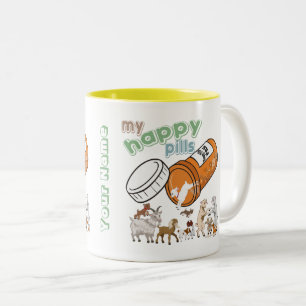 Caneca De Café Em Dois Tons CAPRINHA FUNNADA PERSONALIZADA As Minhas Pílulas