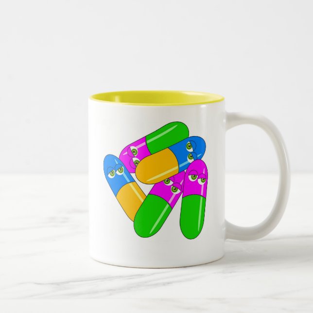 Caneca De Café Em Dois Tons Cápsulas da tabuleta (Direita)