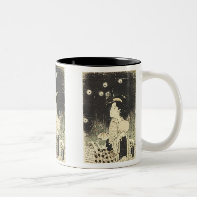 Caneca De Café Em Dois Tons Capturando pirilampos, Choki, 1795 Lâmpadas e Cane (Direita)