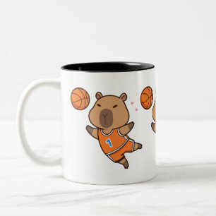 Caneca De Café Em Dois Tons Capybara Basbol Mug   Funny Sports Lover