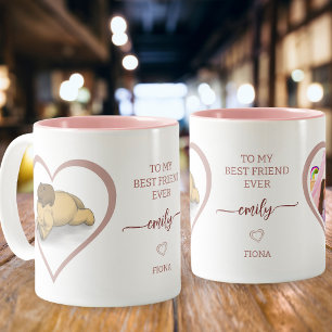 Caneca De Café Em Dois Tons Capybara e Puppy Pink Love Foto
