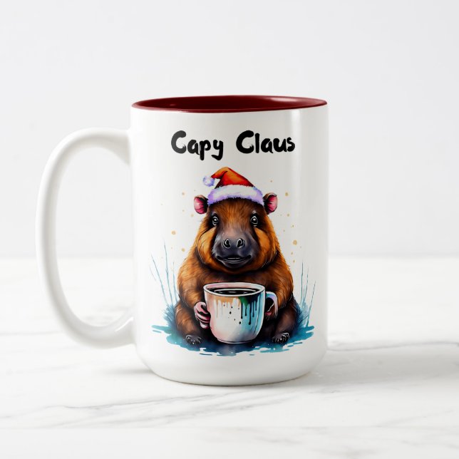 Caneca De Café Em Dois Tons Capybara Mug, Capybara Cup, Adorable Mug (Esquerda)
